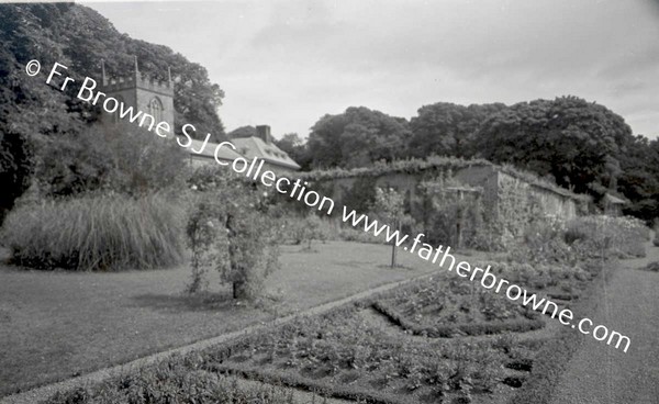 BEAULIEU  GARDEN WITH CHURCH AND HOUSE